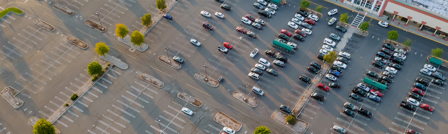 Parking lot with cars