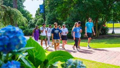 Students on the history walk