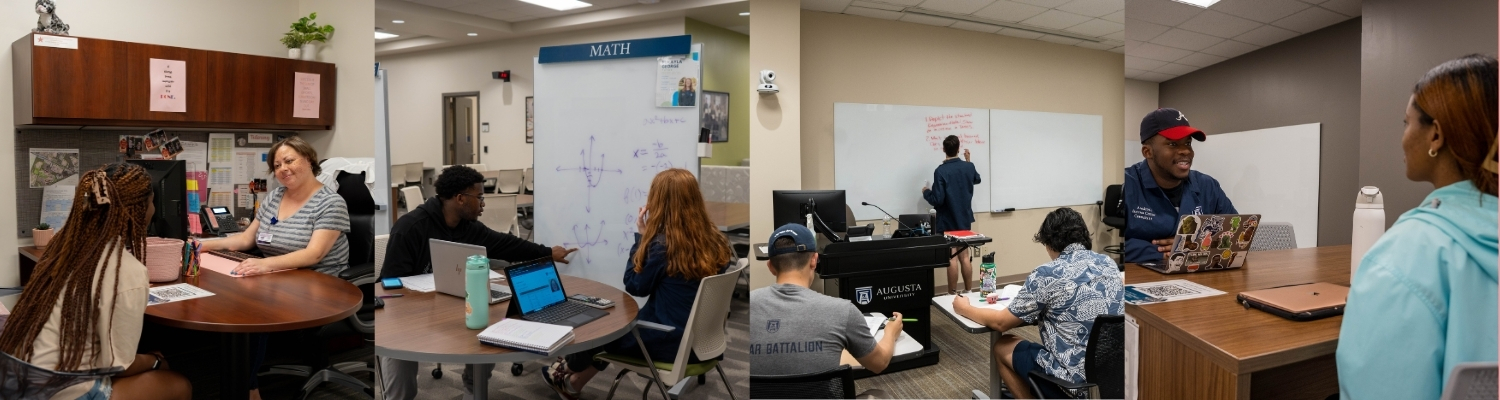 Students participating in activities at the Academic Success Center