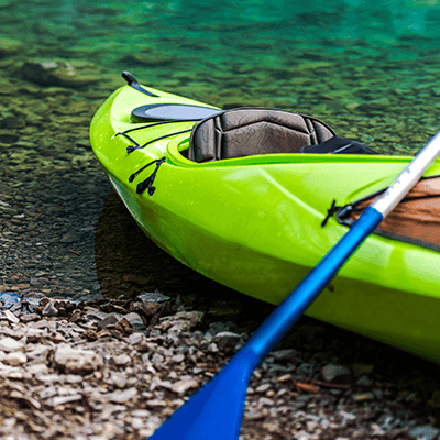 Kayak on water
