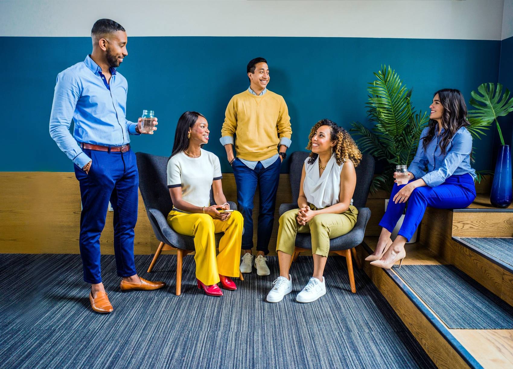 Group of people talking Group of people talking