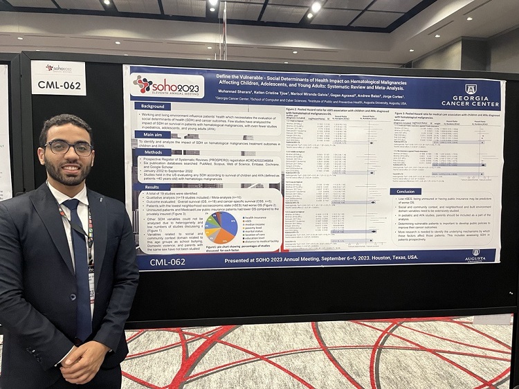 2023 Society of Hematologic Oncology (SOHO) Annual Meeting Dr. Sharara presenting his work untitled “Define the Vulnerable - Social Determinants of Health Impact on Hematological Malignancies Affecting Children, Adolescents, and Young Adults”.