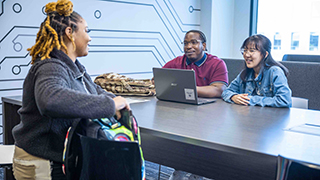 Students meeting at the Georgia Cyber Center