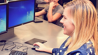 Students in a computer lab