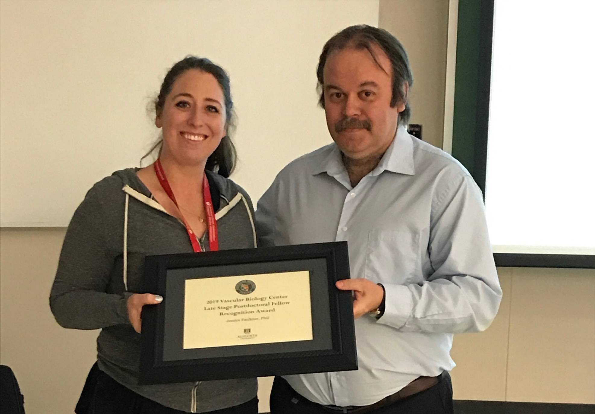 2019 Augusta University Vascular Biology Center Journal Club Excellence Award awarded to Jessica FAULKNER