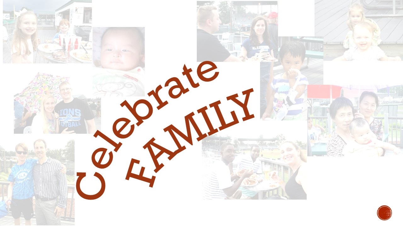 Images of VBC faculty members family with "Celebrate Family" text
