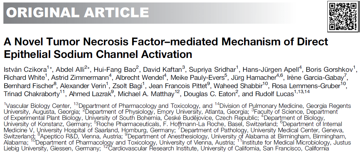 A Novel Tumor Necrosis Factor-mediated Mechanism of Direct Epithelial Sodium Channel Activation