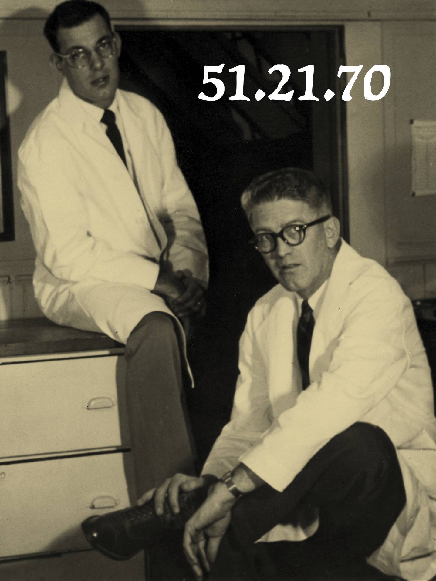 Photo: Our first graduate, Robert C. Benassi, with Professor O.A. Parkes. The year is 1950.