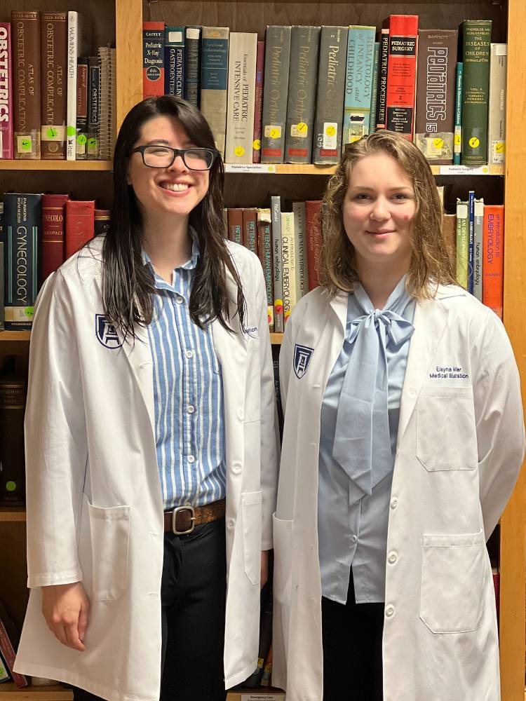 Photo: Research award recipients Clara Oh and Elayna Miller.
