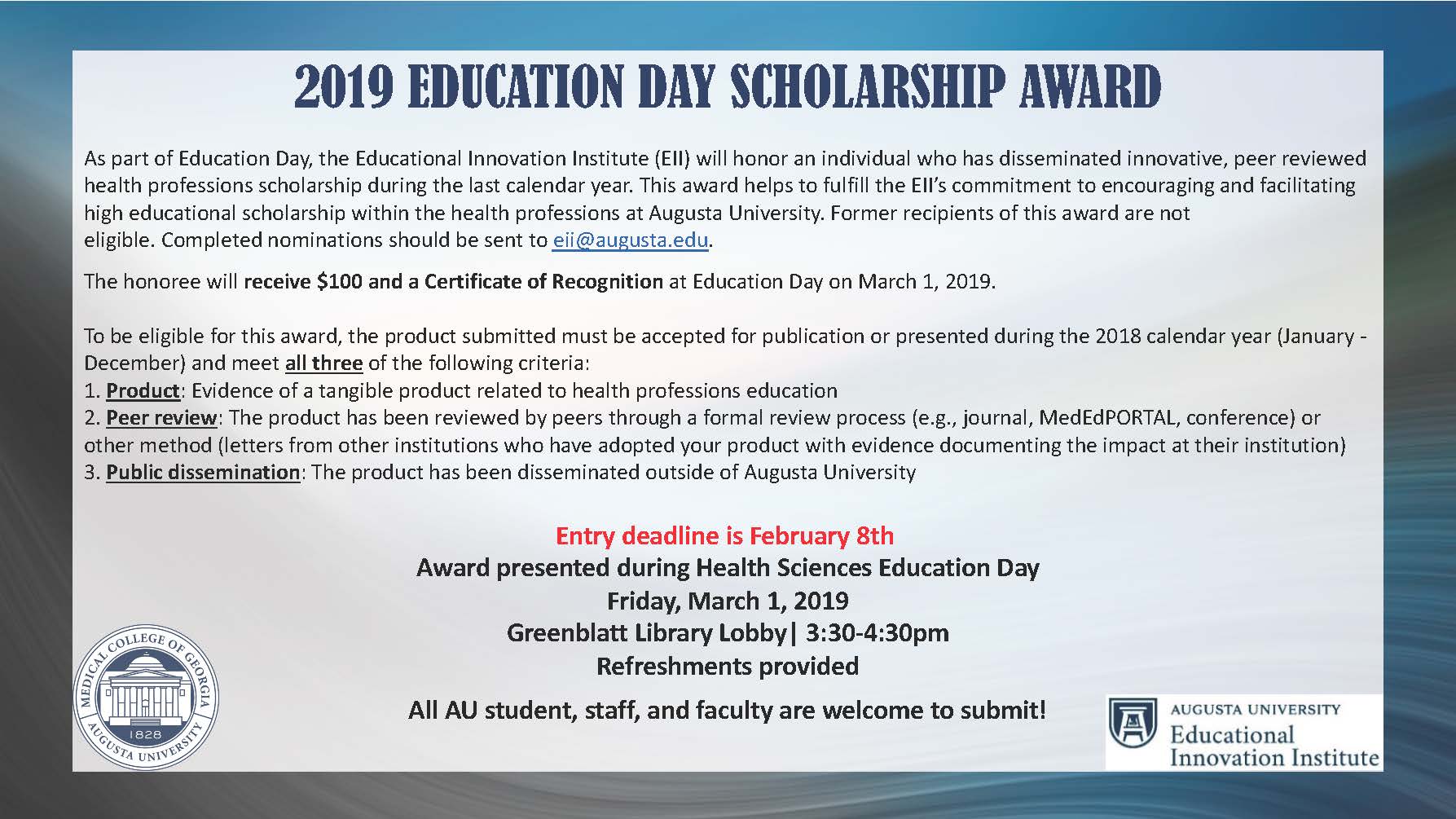 Eii Educ Day Scholarship Award