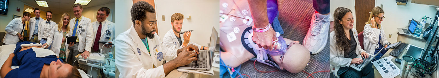 Medical students performing ultrasounds, simulations and telemedicine