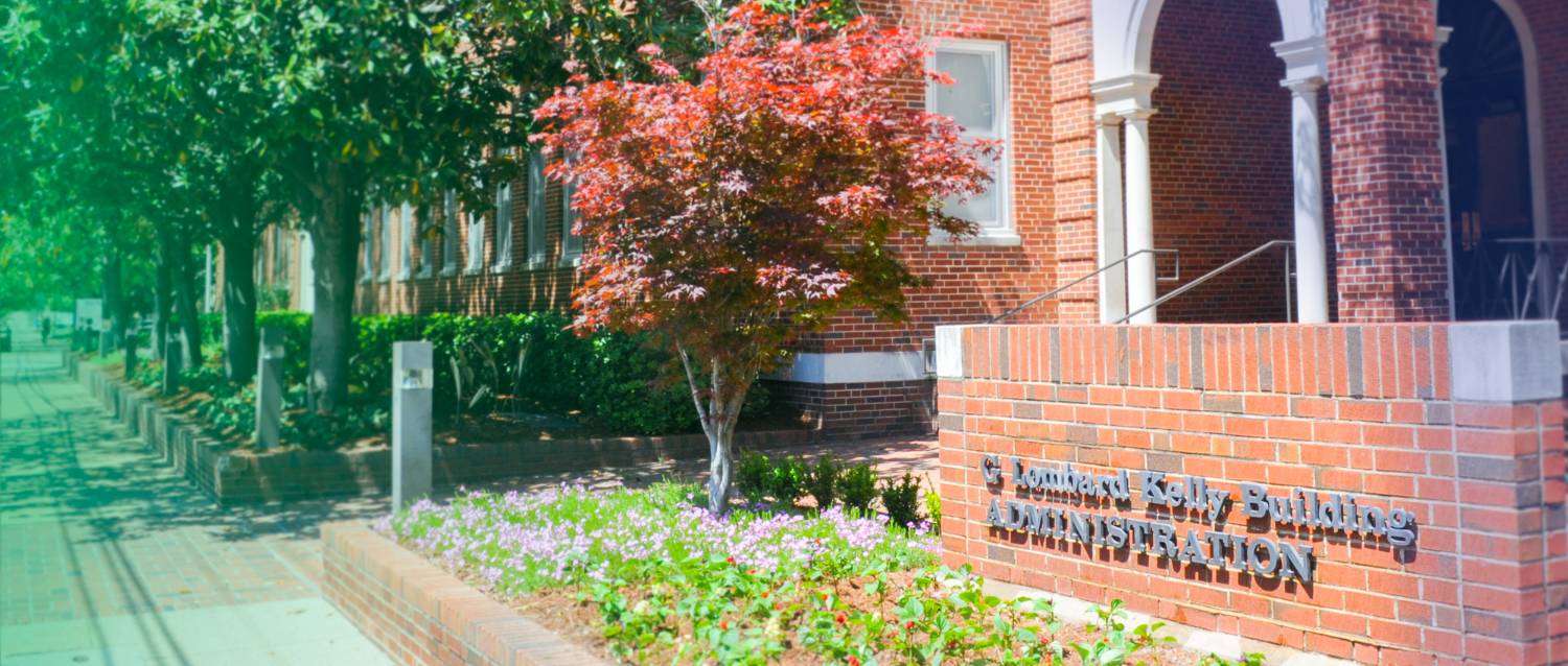 outside the Kelly Administrative Building