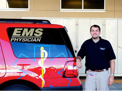 Emergency Medical Services Vehicle with Dr. Burgbacher