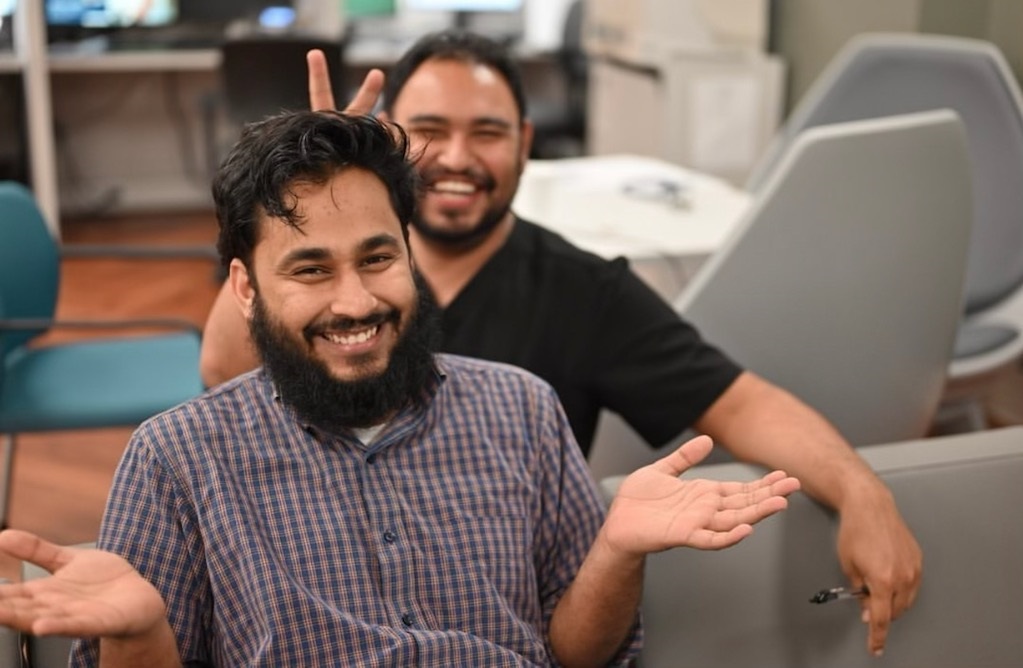 Residents goofing off for the camera