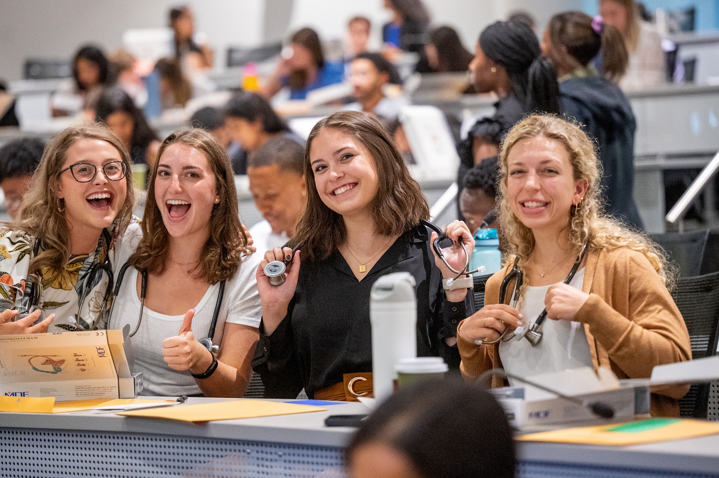 MCG Student orientation receive stethoscopes