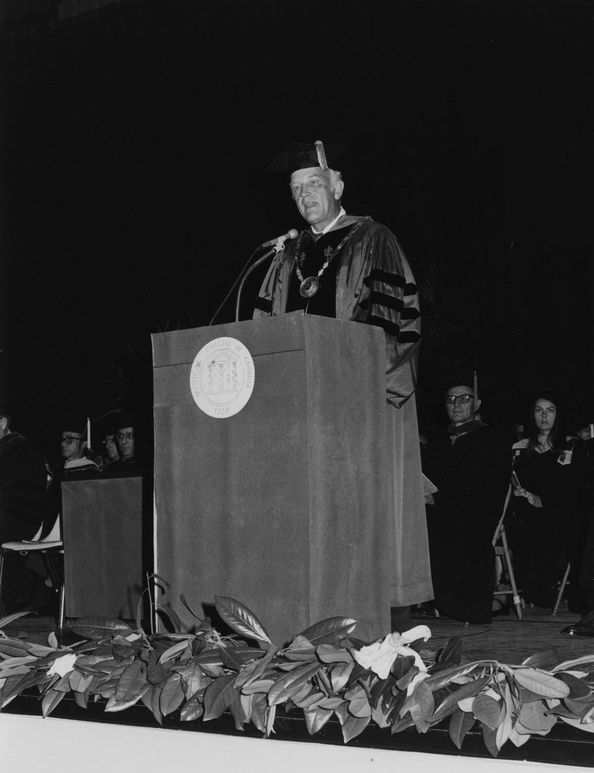 Dr. President Willam H. Moretz at 1973 Commencement