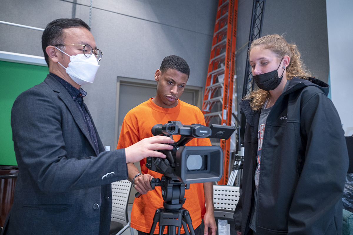 Film students with Professor Choi