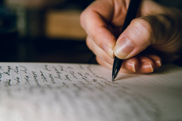 Hand writing with pen