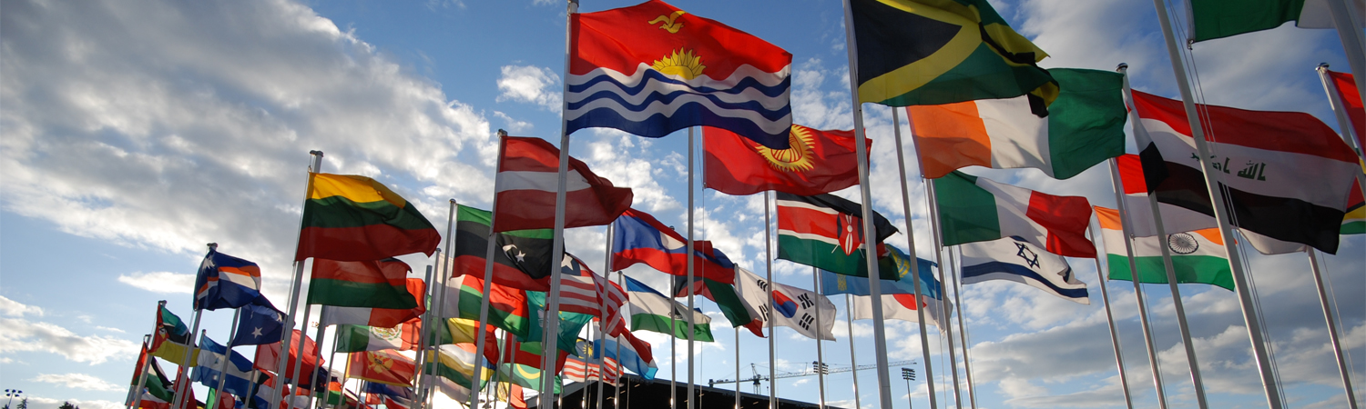 World Flags flying
