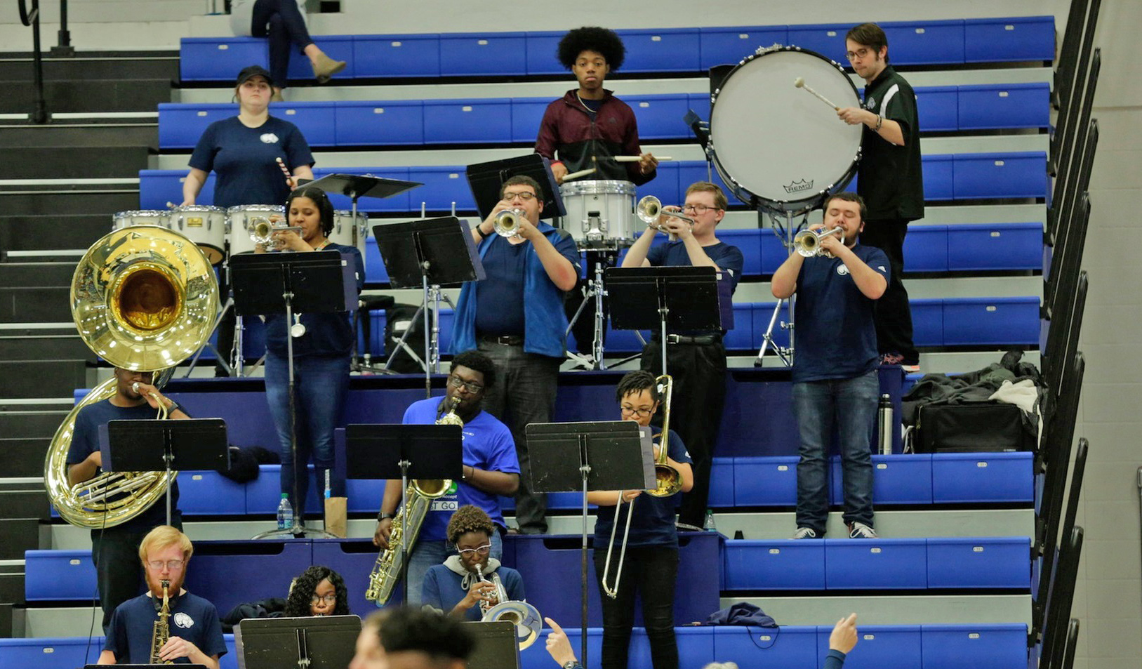 Pep band during basketball game