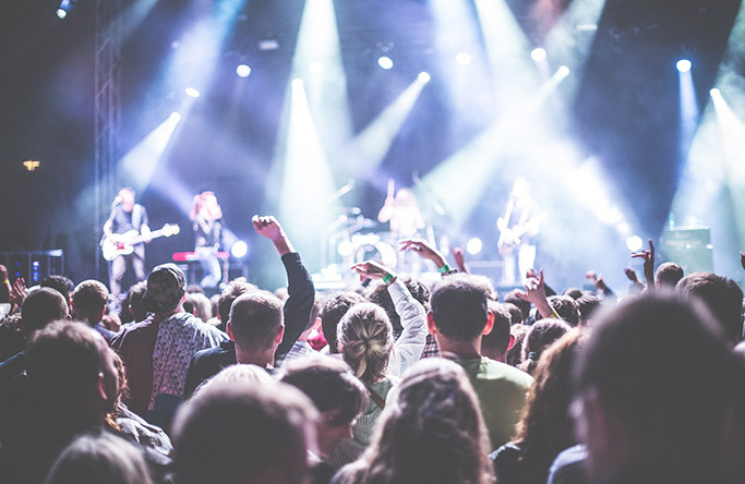 People enjoying live music