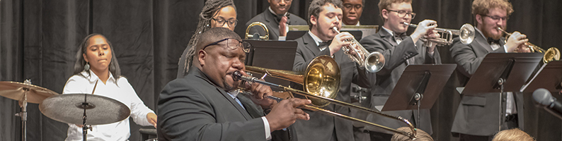 Jazz ensemble in performance