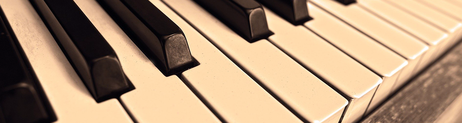 Close up image of piano keys