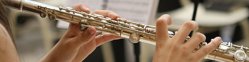 Student playing the flute