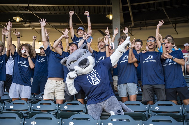 mascot with people