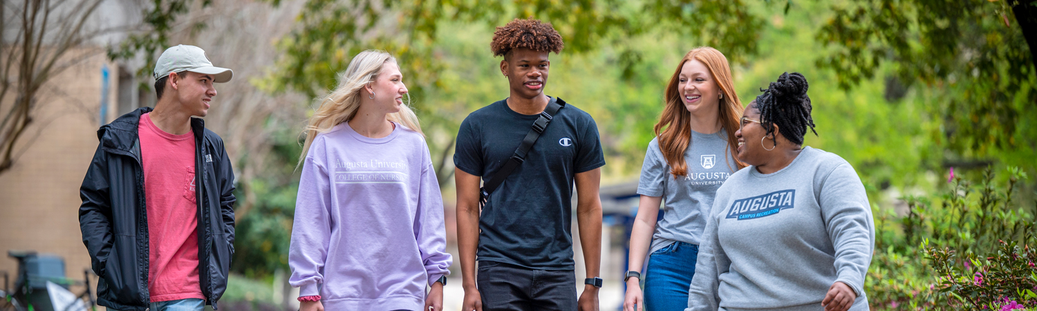 AU Students walking on campus
