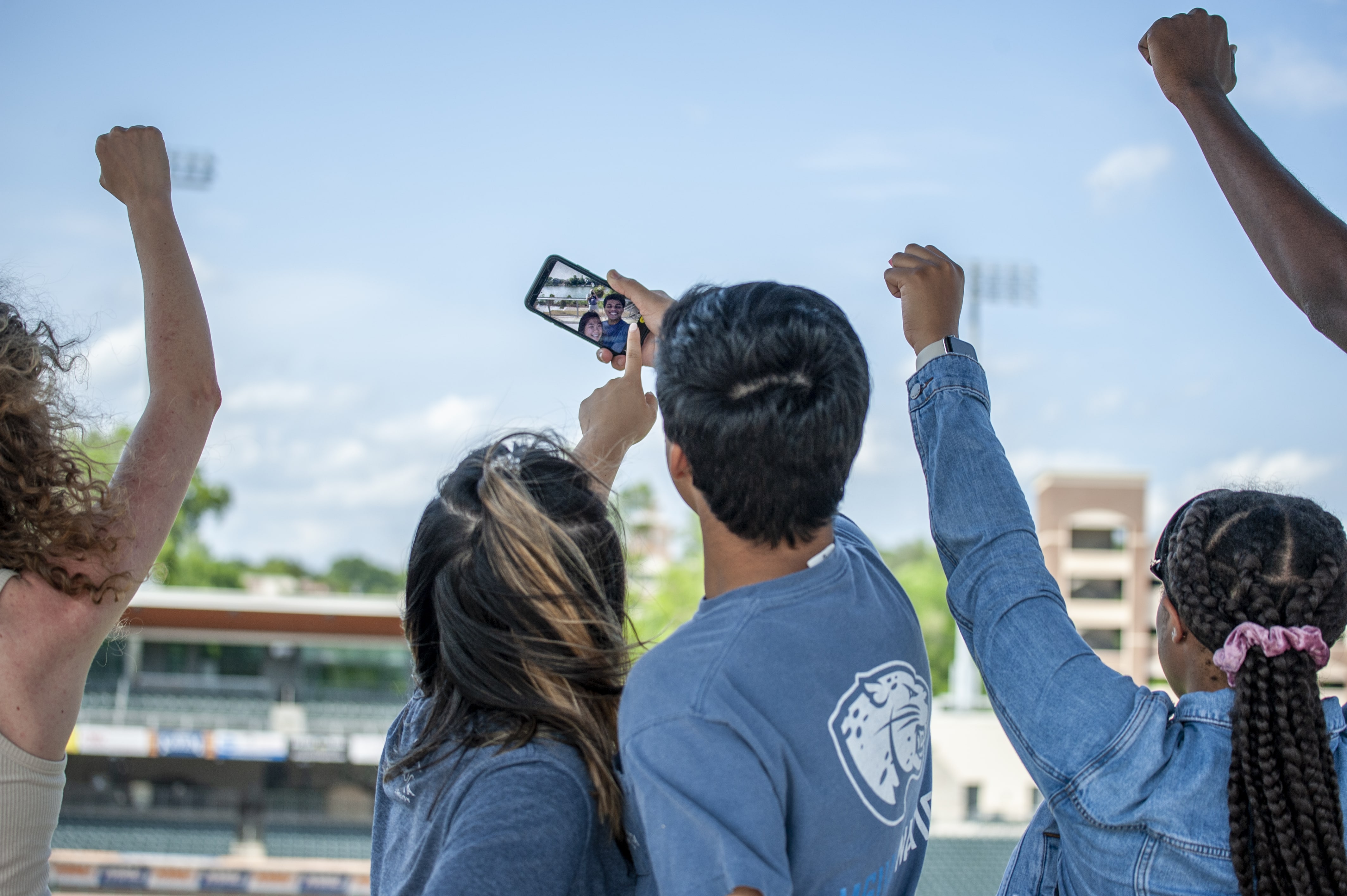 people taking selfie