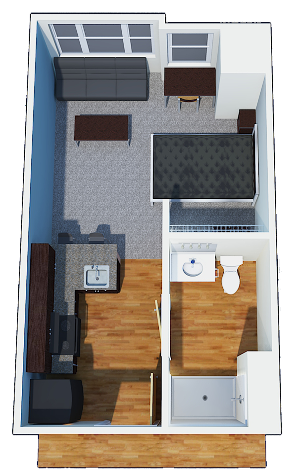 Graduate Studio apartment with bathroom