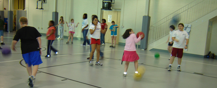 Children playing in gym