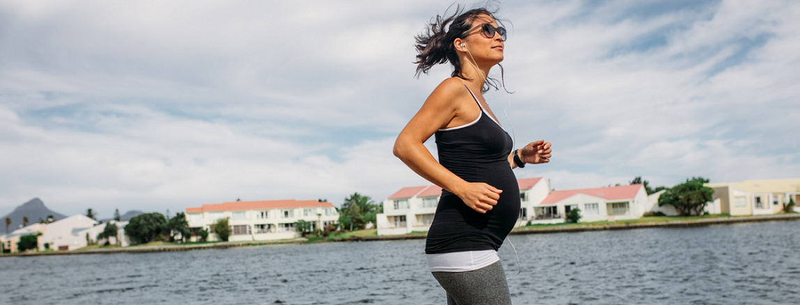 pregnant woman going for a jog