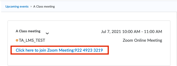 Course Calendar Event Meeting Information Course Calendar Event Meeting Information