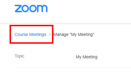 course meetings link