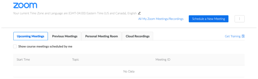 Zoom Integration Home Screen