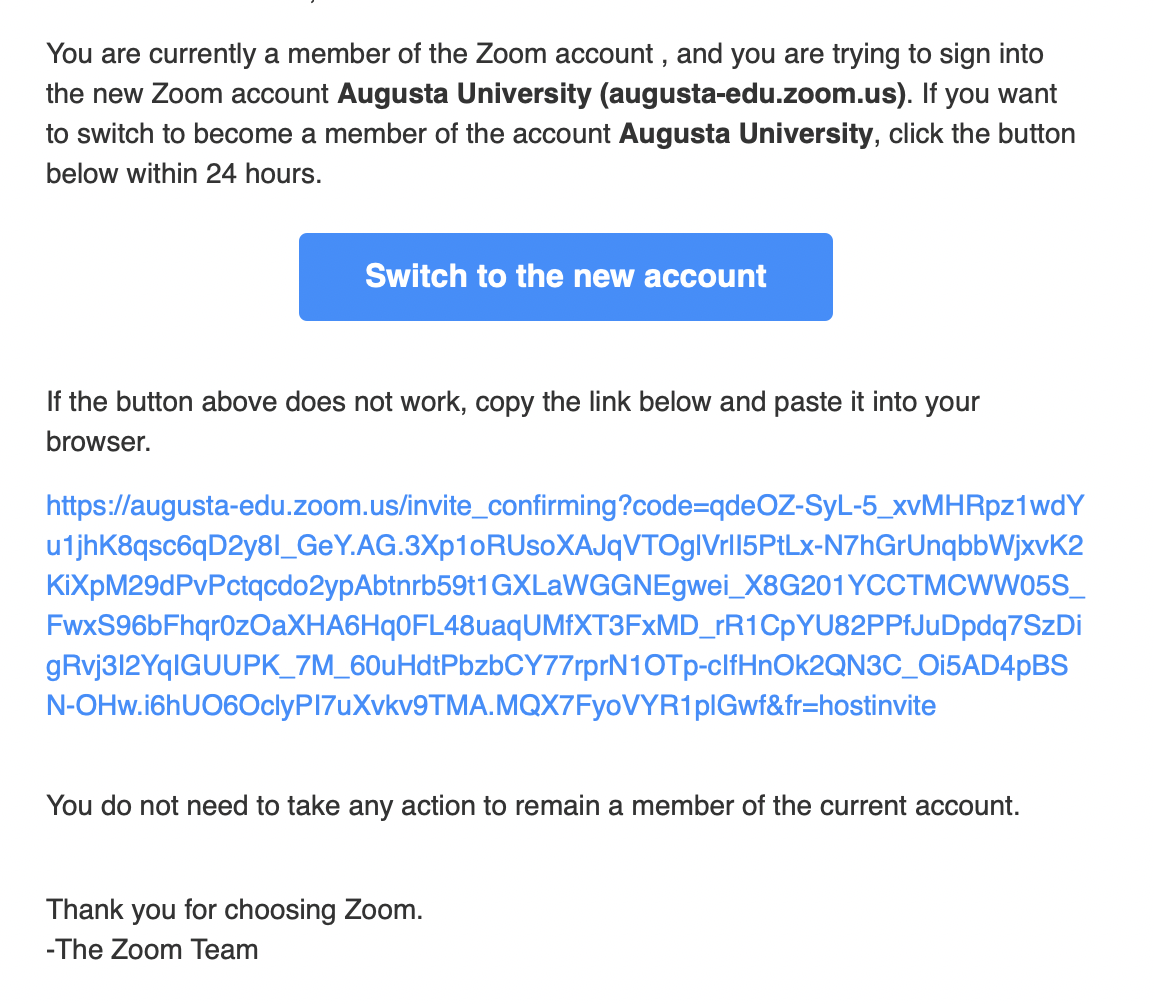 Switch to new account email