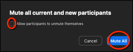 Do Not Allow Users to Unmute deselect the 'Allow participants to unmute themselves' option and select Yes