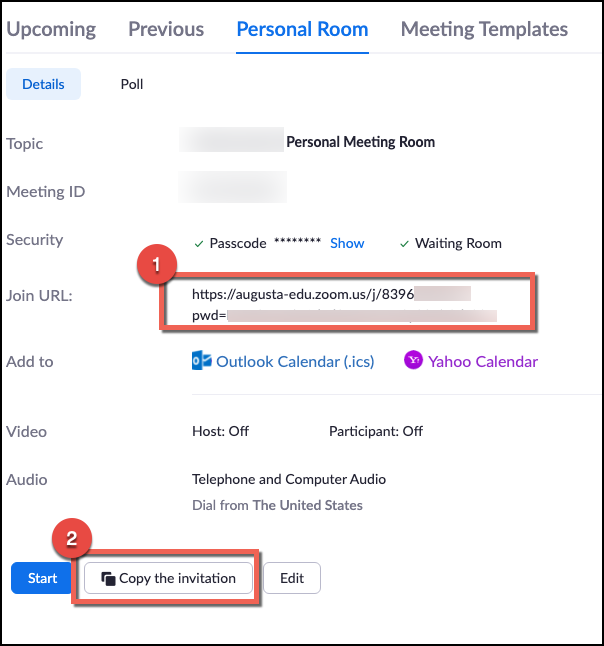 Share Personal Room Info with Students Share Personal Room info with Students
