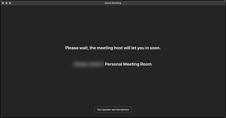 General waiting room message shown to participant