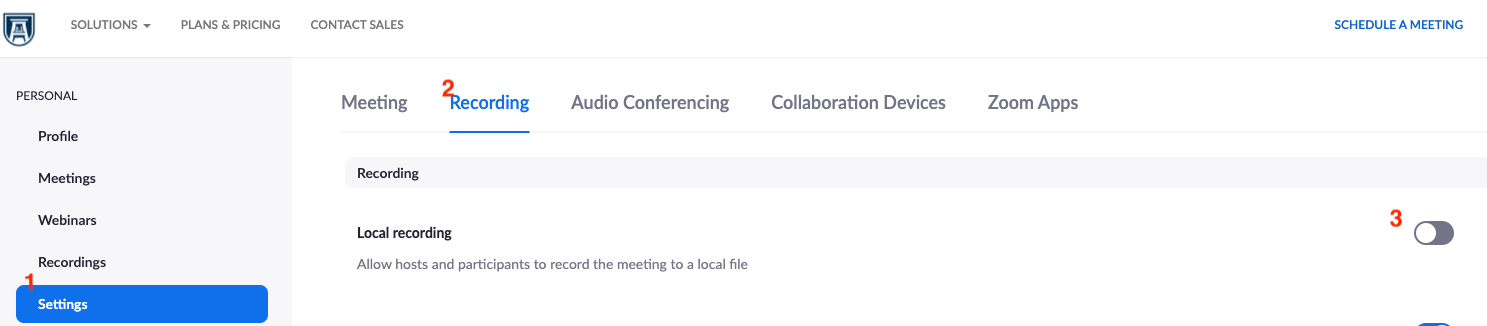 enable local recording enable local recording