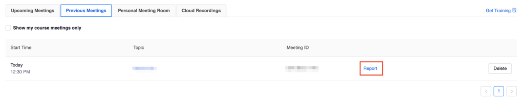 previous meeting