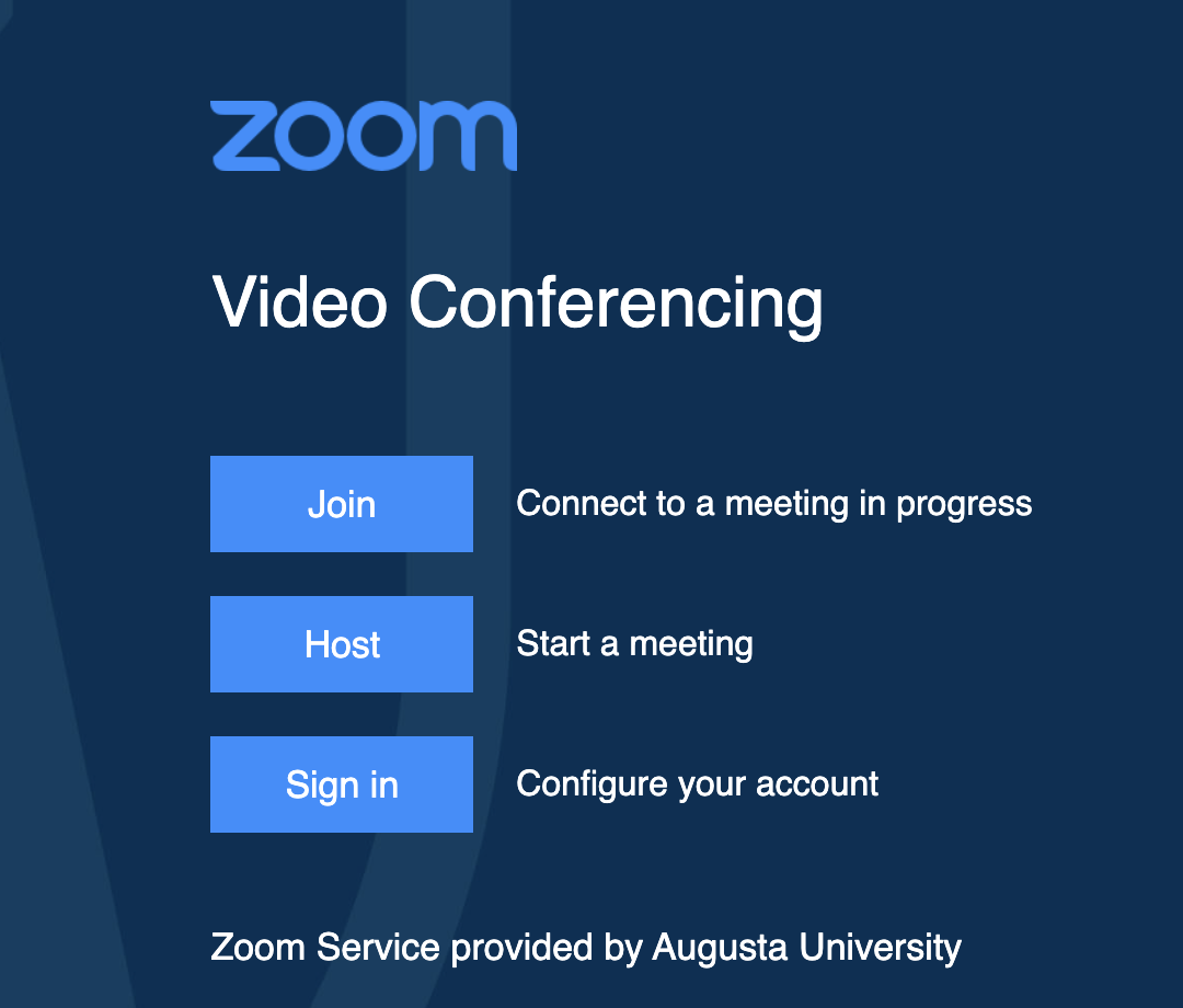 Zoom AU Sign In page