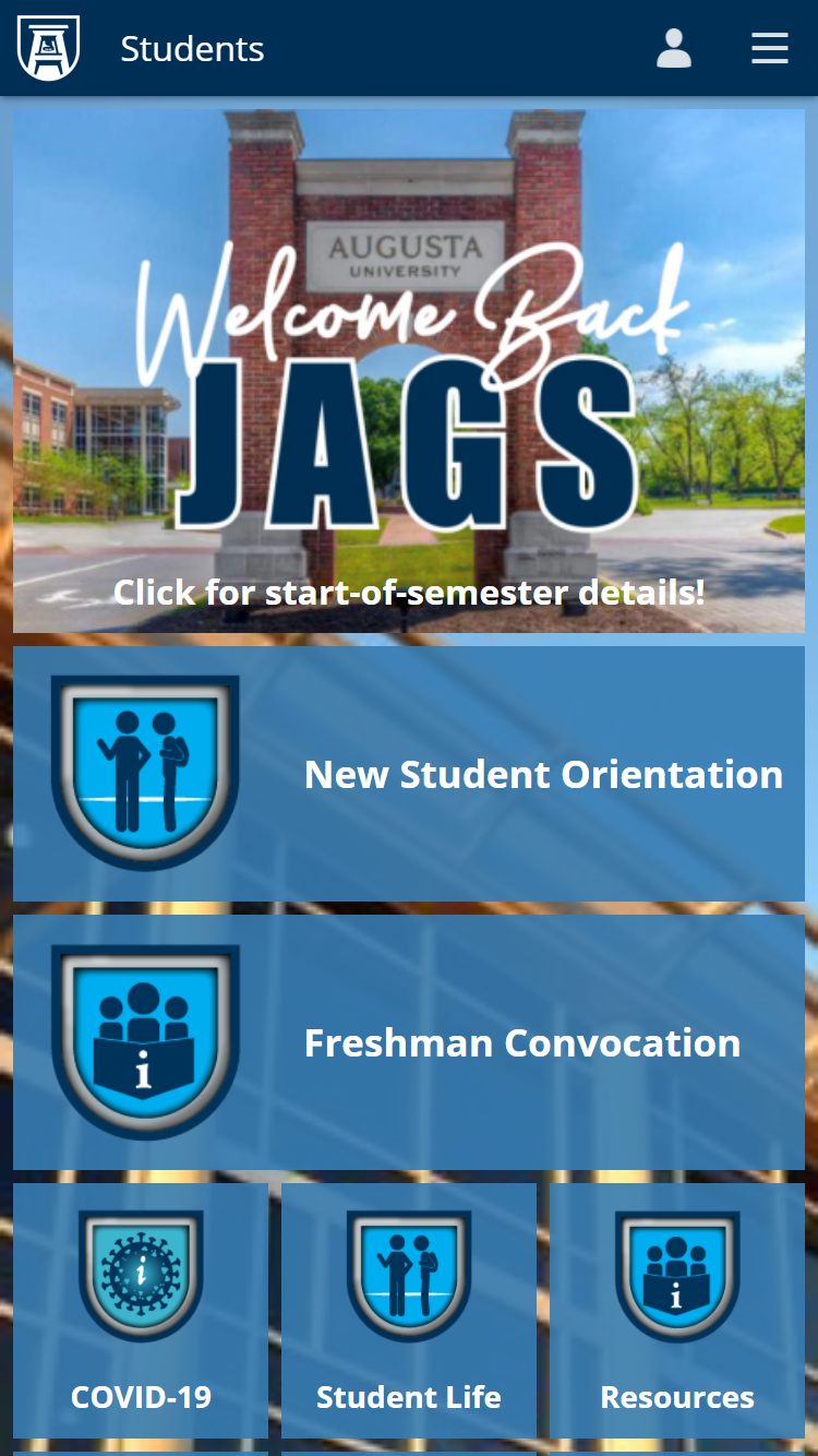 student home screen