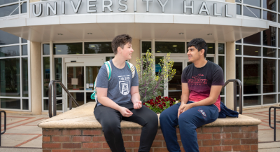 two students chatting