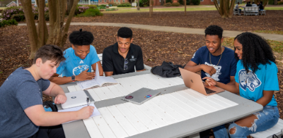 students studying