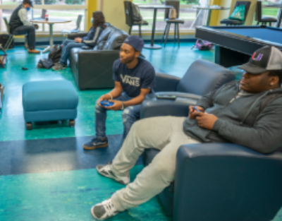 students playing video games