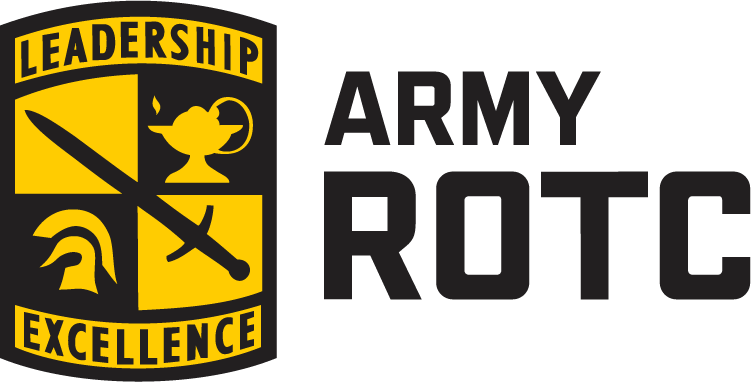 yellow and black logo with Army ROTC written to the right