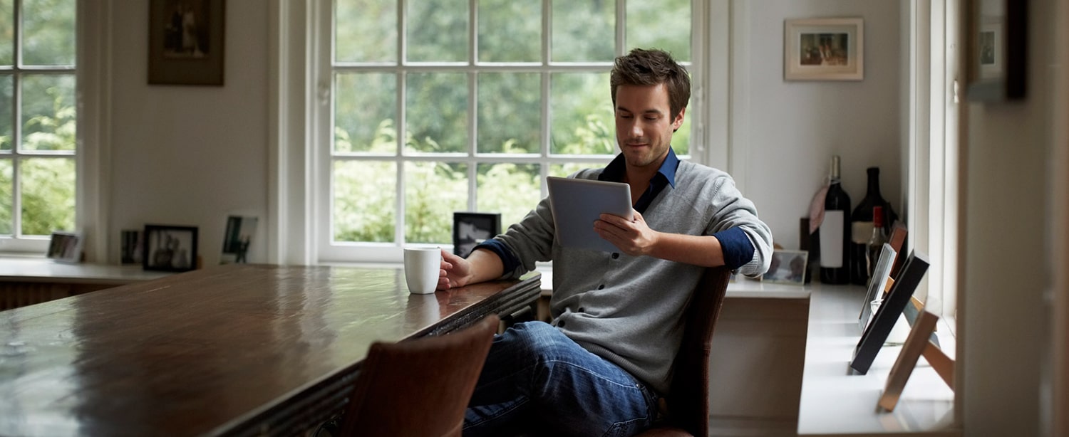 Graduate student reviewing notes from home